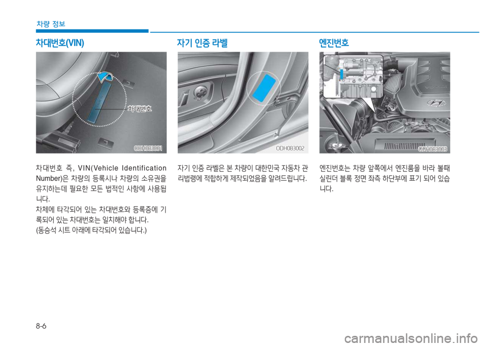 Hyundai Genesis 2015  제네시스 DH - 사용 설명서 (in Korean) 8-6
차량 정보
8