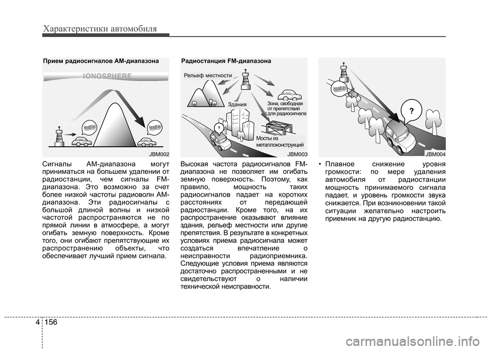 Hyundai Genesis 2012  Инструкция по эксплуатации (in Russian) Характеристики автомобиля
156
4
Сигналы AM-диапазона  могут 
приниматься на большем удалении от
радиостанции, ч