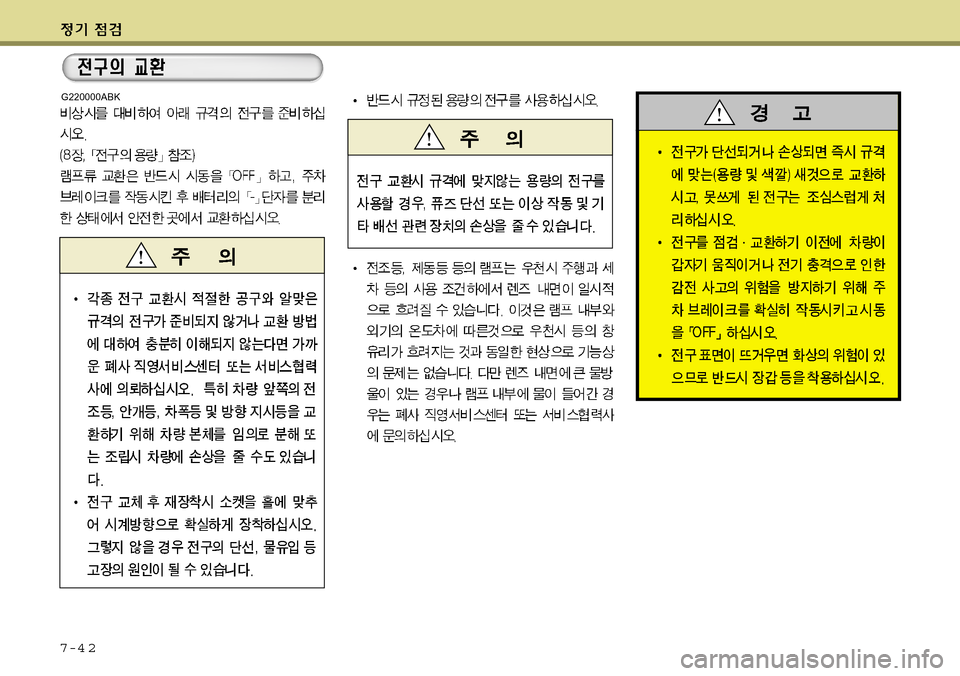 Hyundai Genesis Coupe 2009  제네시스 쿠페 BK - 사용 설명서 (in Korean) 7-4 2
G220000ABK 
