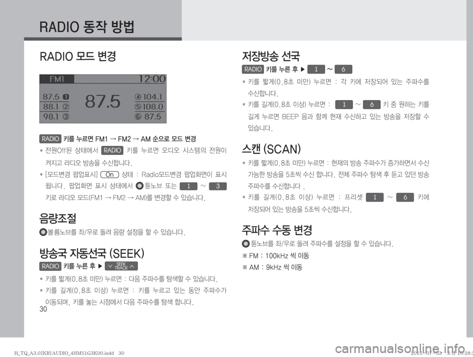 Hyundai Grand Starex 2015  그랜드스타렉스 표준3 오디오(A) (in Korean) ��
�3�"�%�*�0�2
X�Ñè
�3�"�%�*�0�}X�øƒ
RADIO�3�