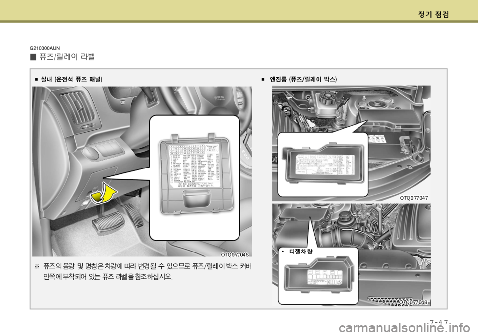 Hyundai Grand Starex 2008  그랜드 스타렉스 - 사용 설명서 (in Korean) 7-4 7
G210300AUN    