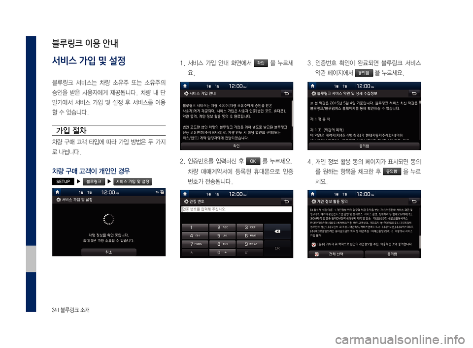 Hyundai Grandeur 2016  그랜저 IG 블루링크, UVO (in Korean) ����,�0A/!/M4�0â,[
서비스 가입 및 설정
0F/&/R4� 0