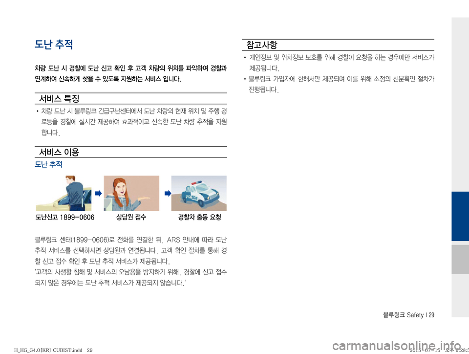 Hyundai Grandeur 2015  그랜저HG 표준4 블루링크, UVO (in Korean) 6Bü��4�B�G�F�U�Z��*���
도난 추적
0