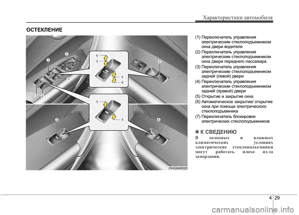 Hyundai Grandeur 2013  Инструкция по эксплуатации (in Russian) 429
Характер\bст\bк\b авто\fоб\bля
(1) Переключатель управленKЯяэлектрKЯческKЯKP стеклоподъеKPнKЯкоKP
окна дверKЯ водK