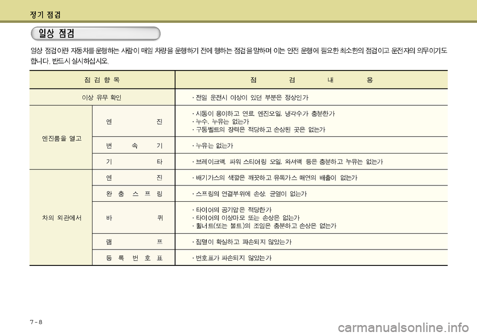 Hyundai Grandeur 2012  그랜저 HG - 사용 설명서 (in Korean) 7-8 