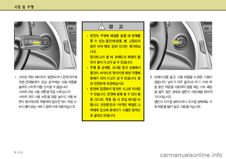 Hyundai Grandeur 2011  그랜저 HG - 사용 설명서 (in Korean) 5-1 0   
