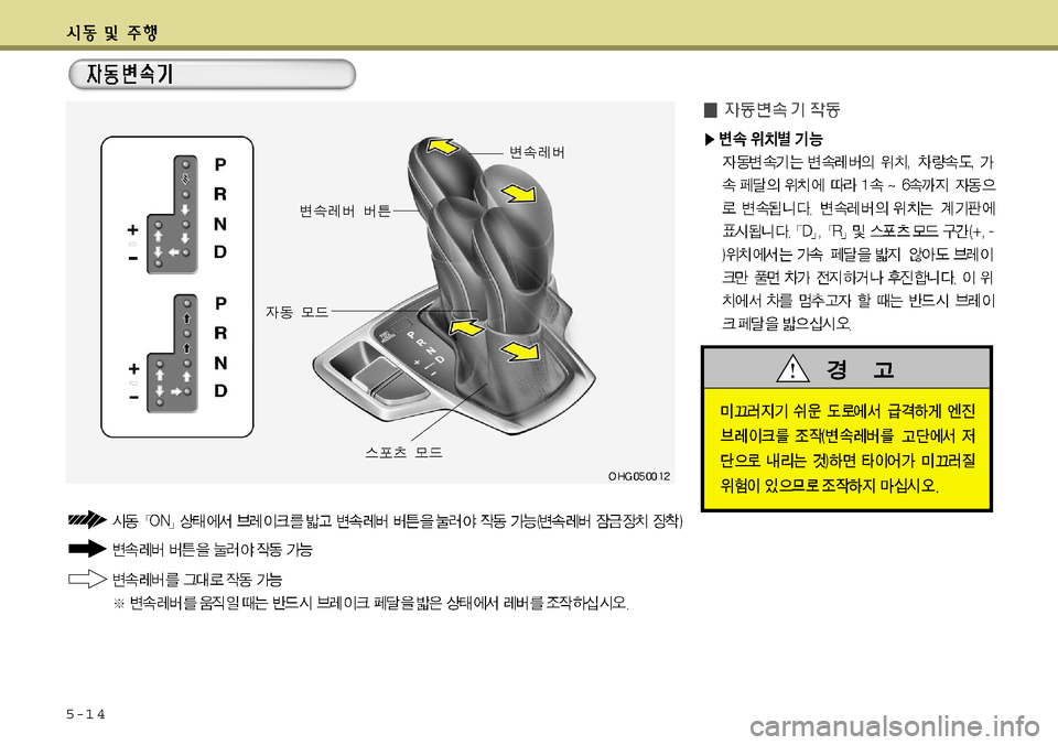 Hyundai Grandeur 2011  그랜저 HG - 사용 설명서 (in Korean) 5-1 4  