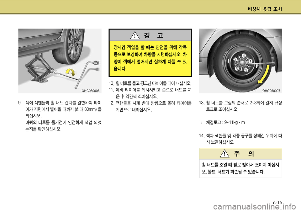 Hyundai Grandeur 2011  그랜저 HG - 사용 설명서 (in Korean) ?ÿK ‚
~ 6[6-15
窩폼얗 휠 