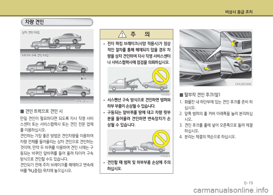 Hyundai Grandeur Hybrid 2015  그랜저 HG HEV - 사용 설명서 (in Korean) 비상/d 응