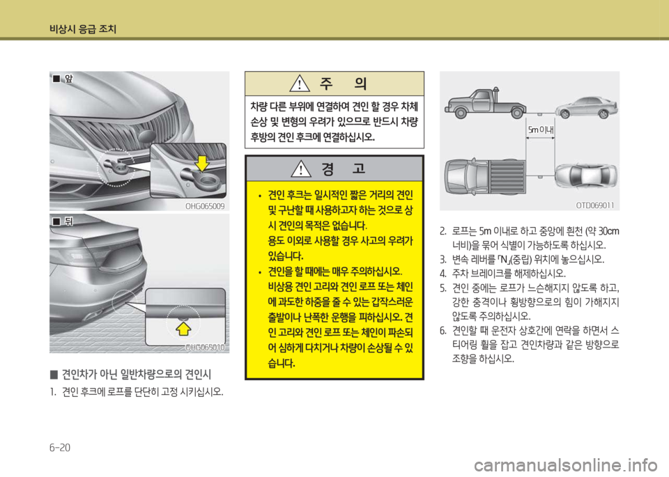 Hyundai Grandeur Hybrid 2015  그랜저 HG HEV - 사용 설명서 (in Korean) 비상/d 응