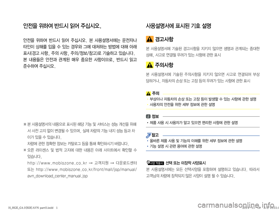 Hyundai Grandeur Hybrid 2015  그랜저HG 하이브리드 표준4 내비게이션 (in Korean) 	‰
y
8�
$Þ	È�ÈX	&�
M	¯�
±	-	&	ß�
	
