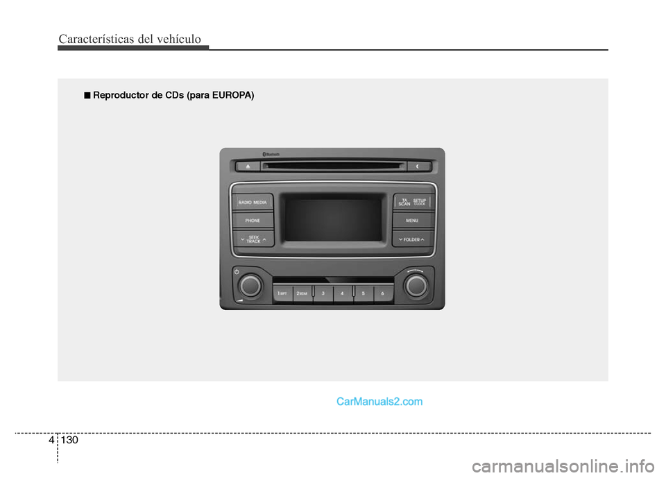 Hyundai H-1 (Grand Starex) 2016  Manual del propietario (in Spanish) Características del vehículo
130 4
■ Reproductor de CDs (para EUROPA)  