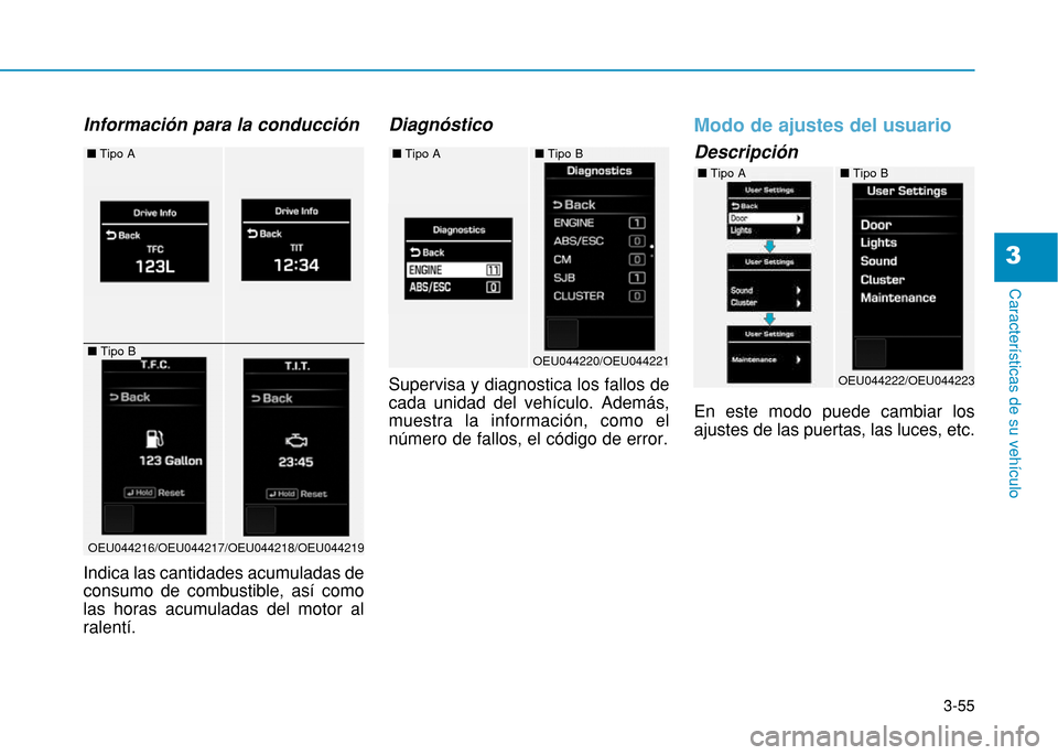 Hyundai H350 2015  Manual del propietario (in Spanish) 3-55
Caracter