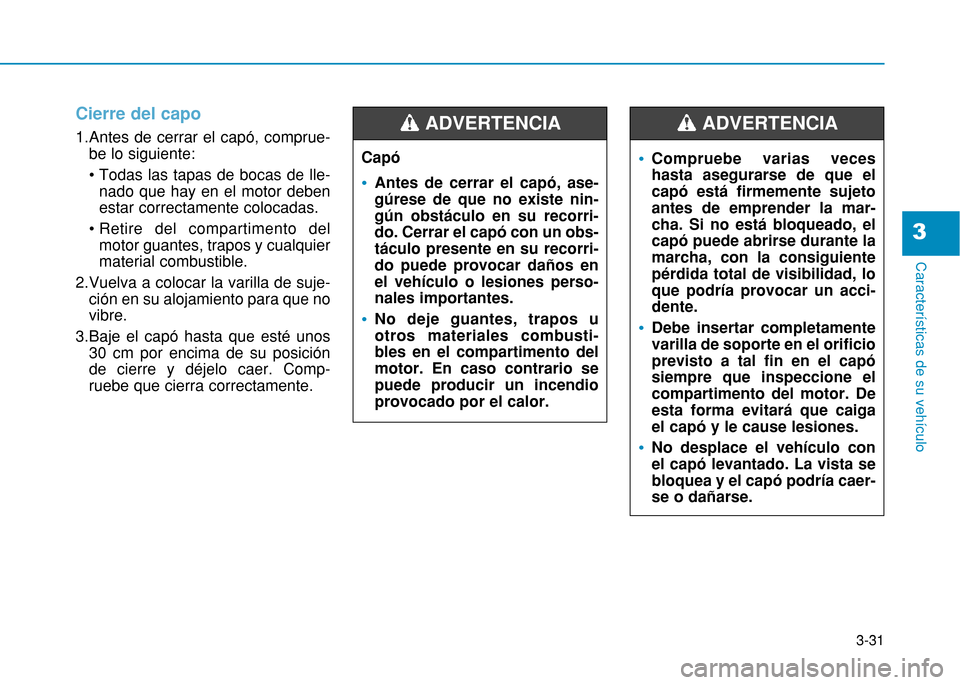 Hyundai H350 2015  Manual del propietario (in Spanish) 3-31
Caracter