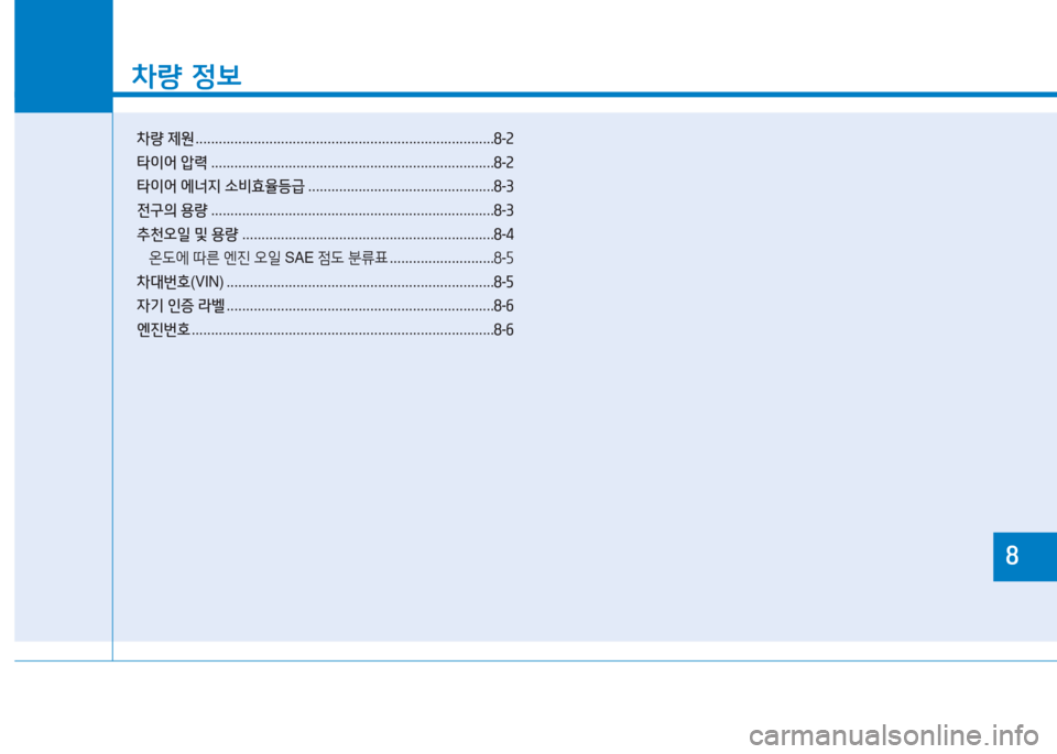 Hyundai Ioniq 2016 아이오닉 AE - 사용 설명서 (in Korean) 차량 정보
차량 제원 . . . . . . . . . . . . . . . . . . . . . . . . . . . . . . . . . . . . . . . . . . . . . . . . . . . . . . . . . . . . . . . . . . . . . . . . . . . . .8-2
타이어 압 Hyundai Ioniq 2016 아이오닉 AE - 사용 설명서 (in Korean) 차량 정보
차량 제원 . . . . . . . . . . . . . . . . . . . . . . . . . . . . . . . . . . . . . . . . . . . . . . . . . . . . . . . . . . . . . . . . . . . . . . . . . . . . .8-2
타이어 압