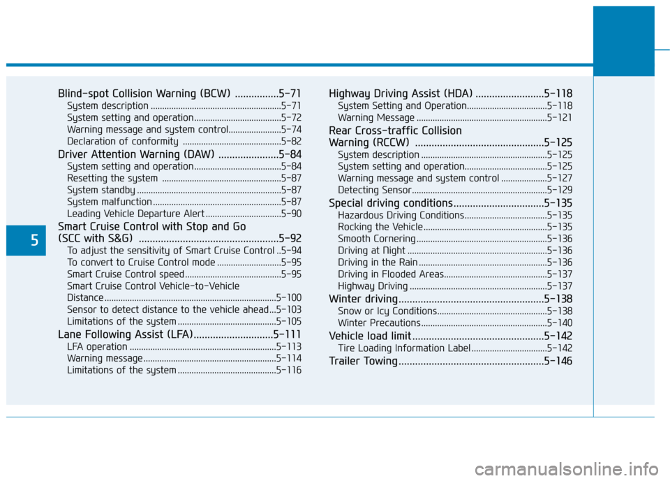 Hyundai Ioniq Electric 2020 Owners Manual 5
Blind-spot Collision Warning (BCW) ................5-71
System description .........................................................5-71
System setting and operation ............................... Hyundai Ioniq Electric 2020 Owners Manual 5
Blind-spot Collision Warning (BCW) ................5-71
System description .........................................................5-71
System setting and operation ...............................