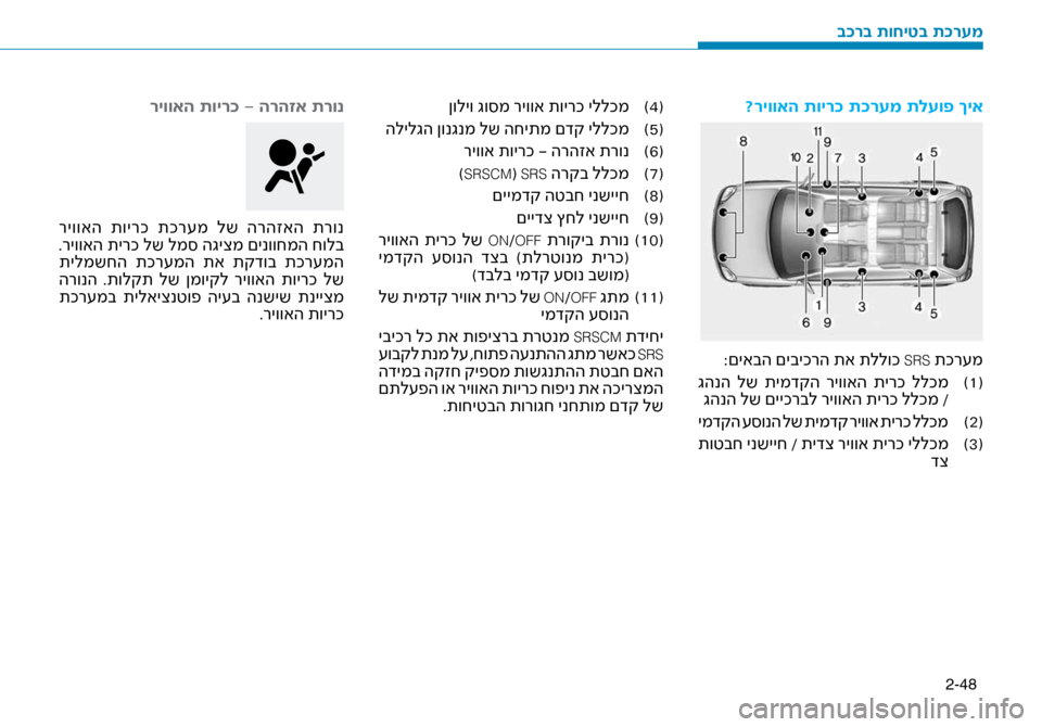Hyundai Ioniq Hybrid 2017 הוראות תפעול לנהג 2-48
?ריוואה תויר\f ת\fרעמ תל\זעופ ךיא
:םיאבה םיביכרה תא תלל\זוכ SRS תכר\fמ(
1
)
גהנה לש תימדקה ריוואה תירכ ללכמ
גהנ Hyundai Ioniq Hybrid 2017 הוראות תפעול לנהג 2-48
?ריוואה תויר\f ת\fרעמ תל\זעופ ךיא
:םיאבה םיביכרה תא תלל\זוכ SRS תכר\fמ(
1
)
גהנה לש תימדקה ריוואה תירכ ללכמ
גהנ