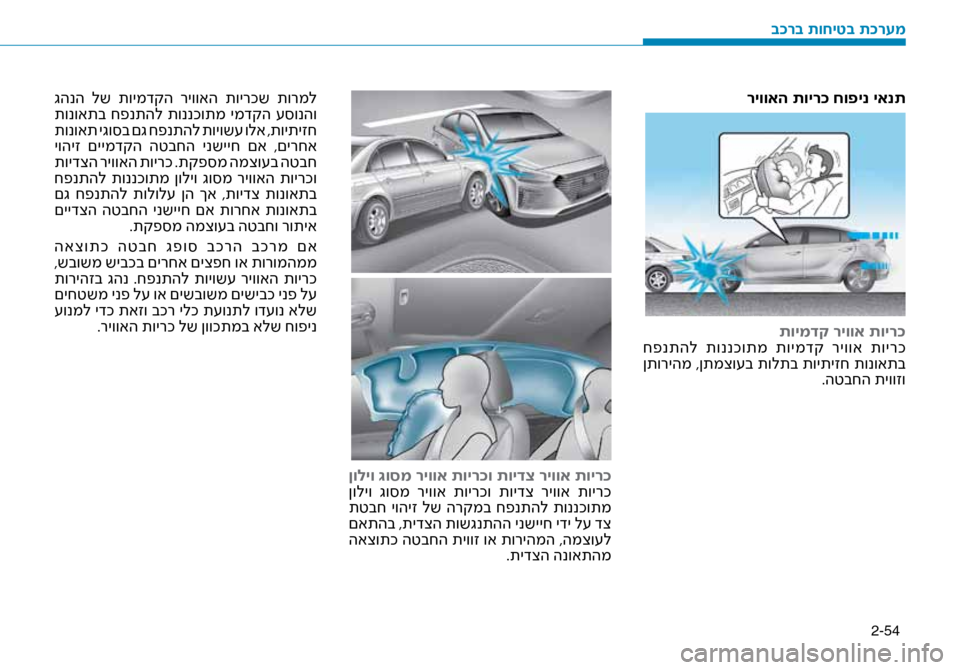 Hyundai Ioniq Hybrid 2017  הוראות תפעול לנהג 2-54
ריוואה תויר\f חופינ יא\זנת
תוימדק ריווא תויר\f
 חפנתהל  תוננכותמ  תוימדק  ריווא  תוירכ
 ןתוריהמ ,ןתמצו\fב תולתב 