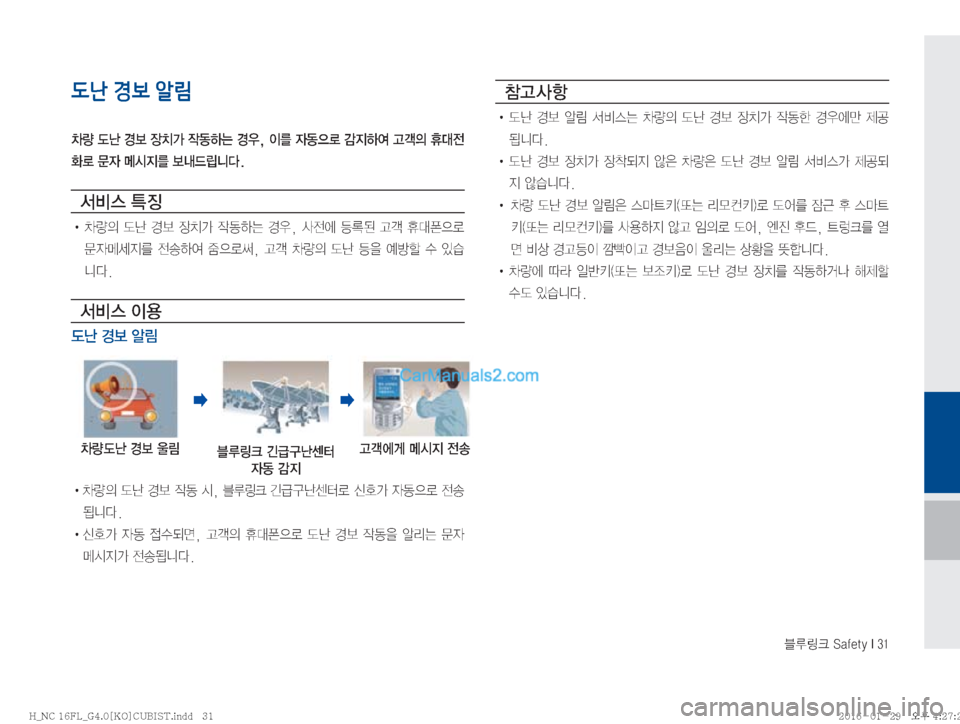 Hyundai Maxcruz 2016  맥스크루즈 표준4 블루링크, UVO (in Korean) 6Bü��4�B�G�F�U�Z��*���
도난 경보 알림
0