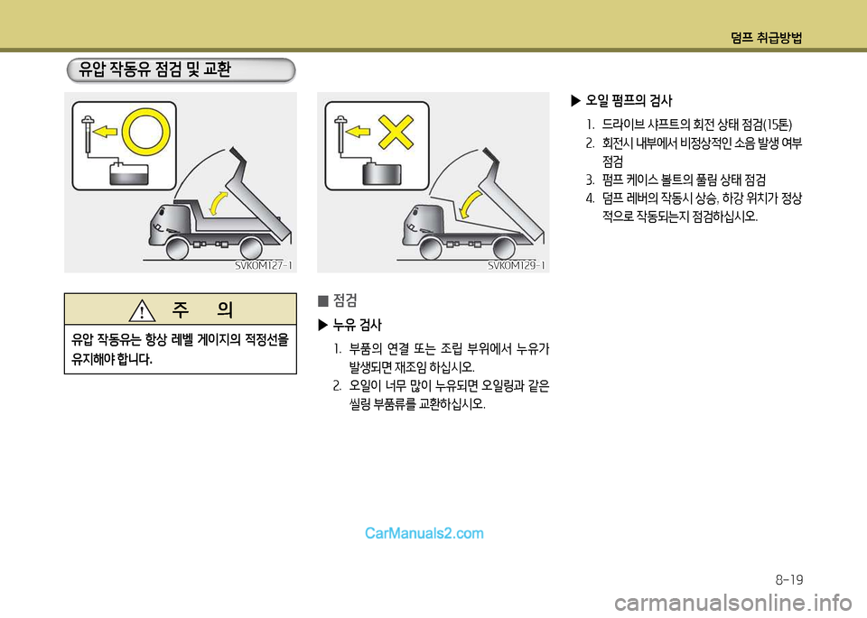 Hyundai New Power Truck 2015  뉴파워트럭 - 사용 설명서 (in Korean) 덤프 취