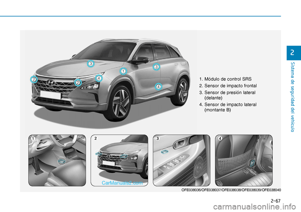 Hyundai Nexo 2019  Manual del propietario (in Spanish) ����
�6�L�V�W�H�P�D��G�H��V�H�J�X�U�L�G�D�G��G�H�O��Y�H�K�