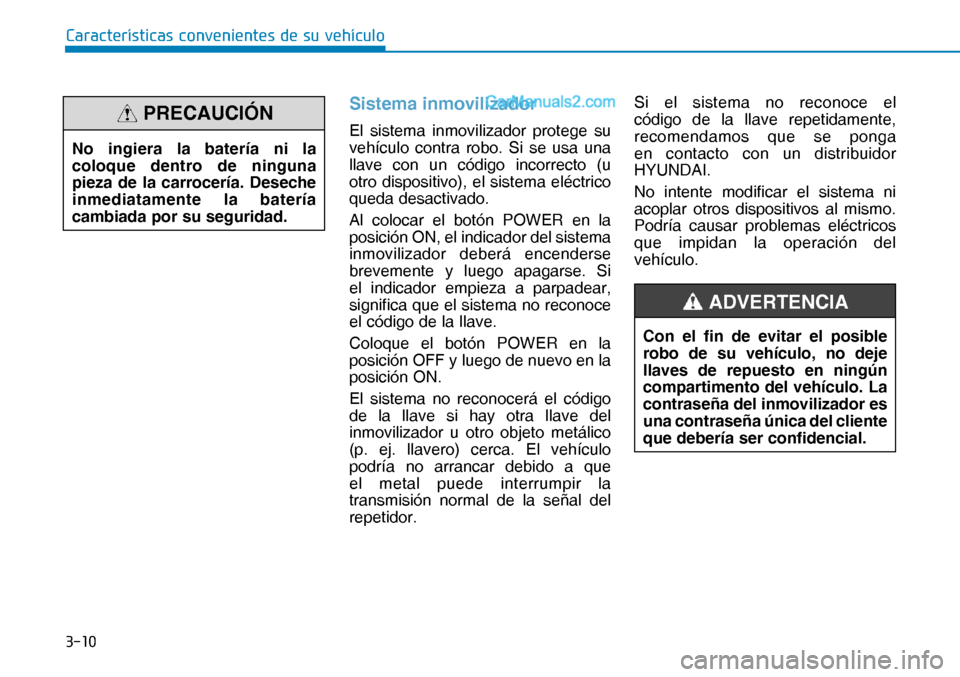 Hyundai Nexo 2019  Manual del propietario (in Spanish) ����
�&�D�U�D�F�W�H�U�