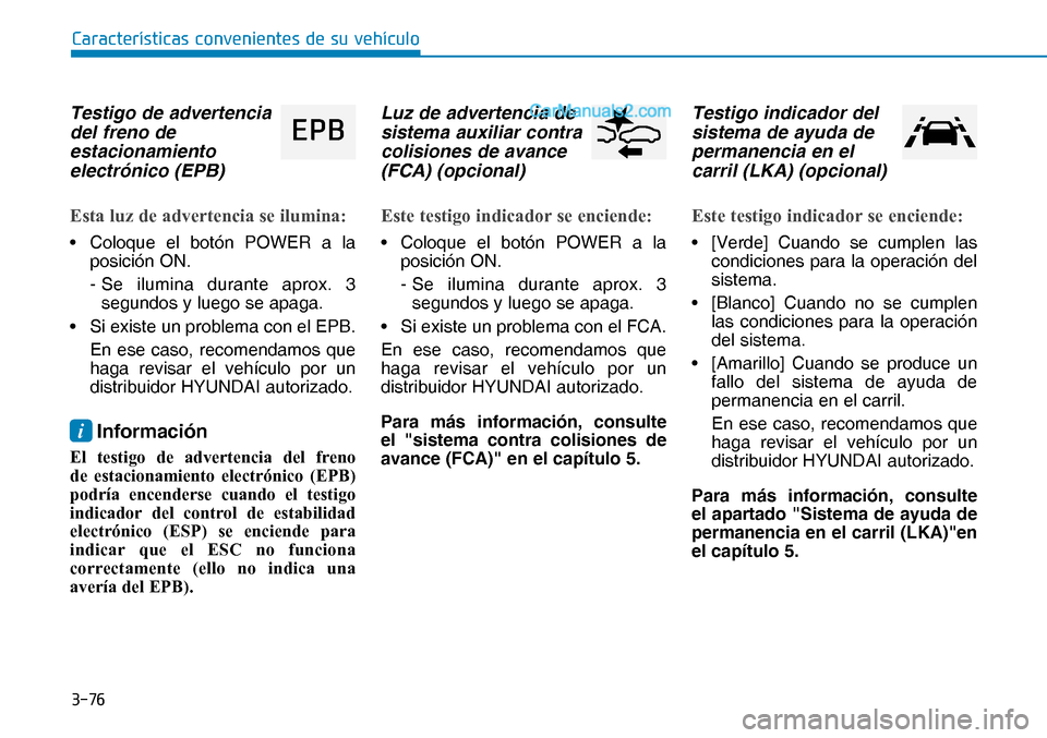 Hyundai Nexo 2019  Manual del propietario (in Spanish) ����
�&�D�U�D�F�W�H�U�