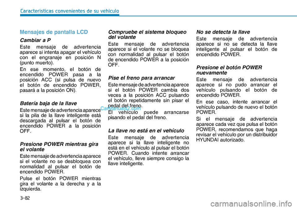 Hyundai Nexo 2019  Manual del propietario (in Spanish) ����
�&�D�U�D�F�W�H�U�