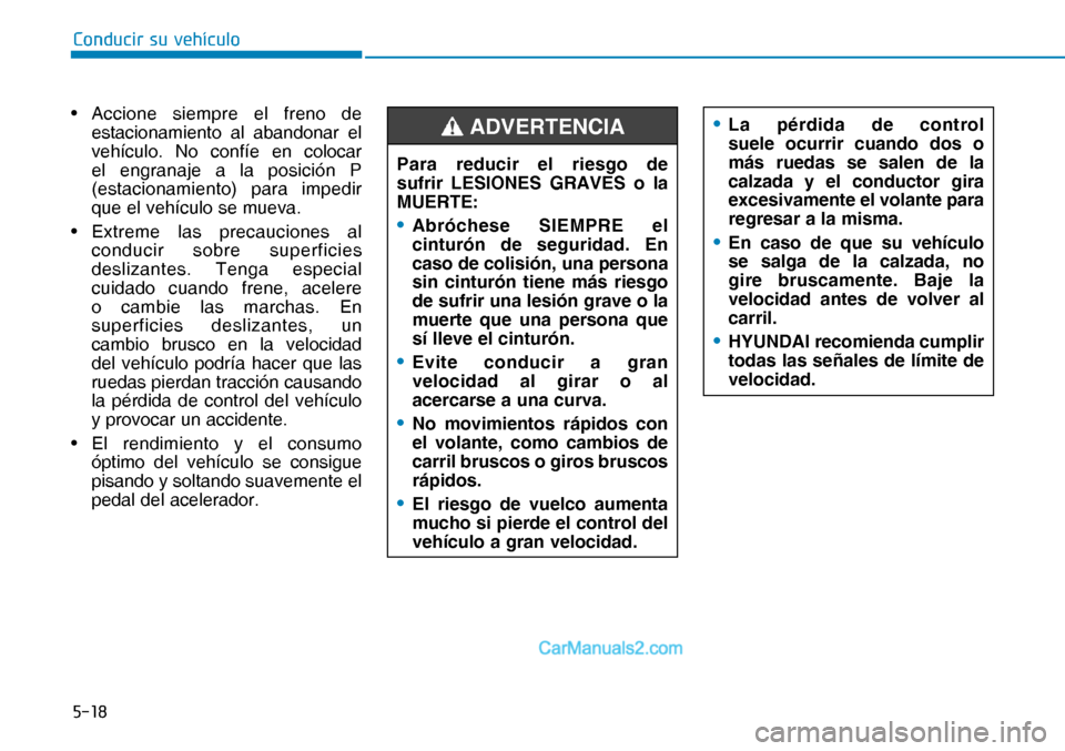 Hyundai Nexo 2019  Manual del propietario (in Spanish) ����
�&�R�Q�G�X�F�L�U��V�X��Y�H�K�
