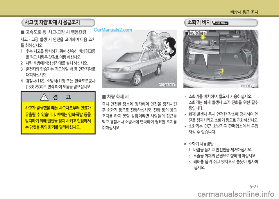 Hyundai Santa Fe 2017  싼타페 DM - 사용 설명서 (in Korean) 비상/d 응