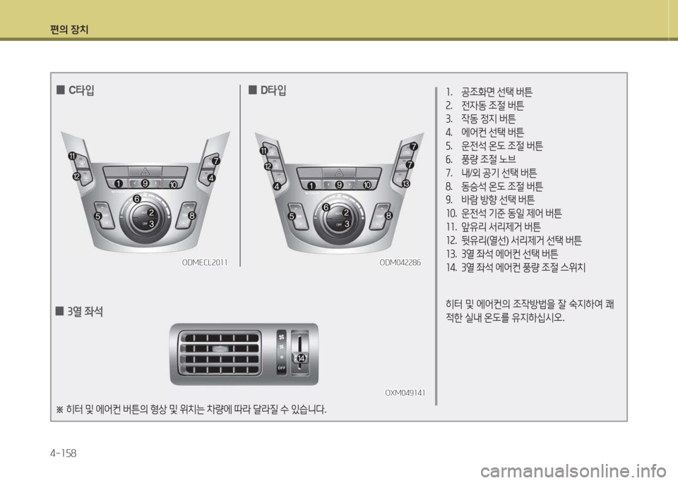 Hyundai Santa Fe 2016  싼타페 DM - 사용 설명서 (in Korean) 편의 장치 4-소자8
OXM049소4소OXM049소4소
ODMECL속0소소
ODMECL속0소소
소 .  공4