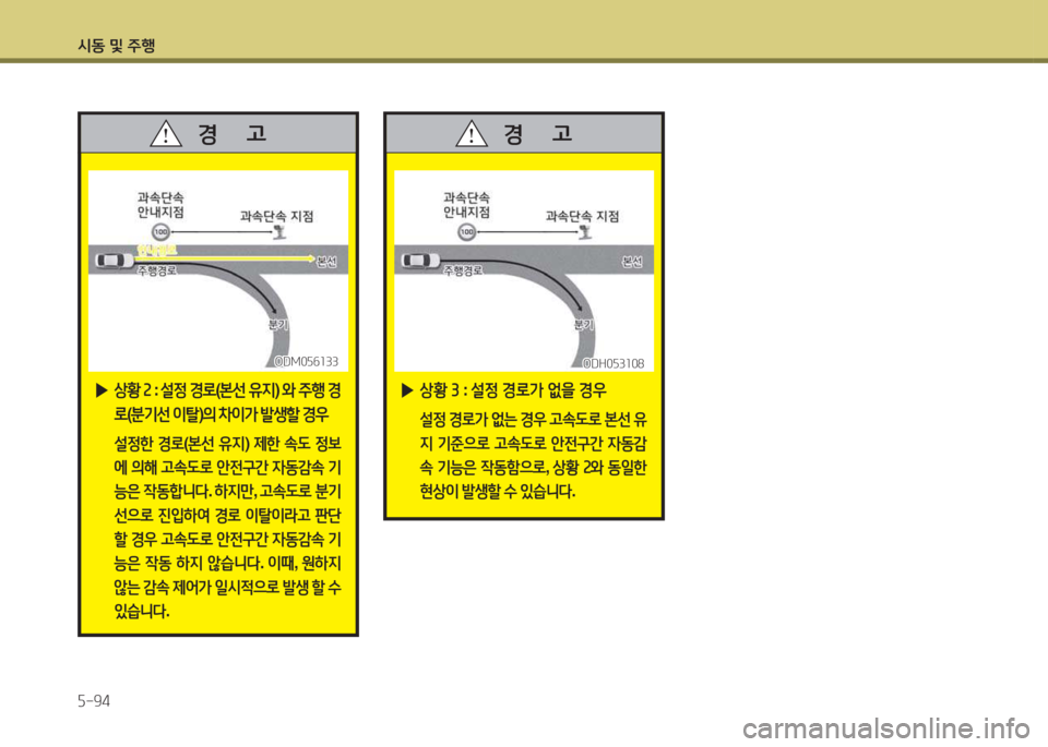 Hyundai Santa Fe 2016  싼타페 DM - 사용 설명서 (in Korean) /d동 및 주B 자-94
 
▶ 상황  ①  :  설4