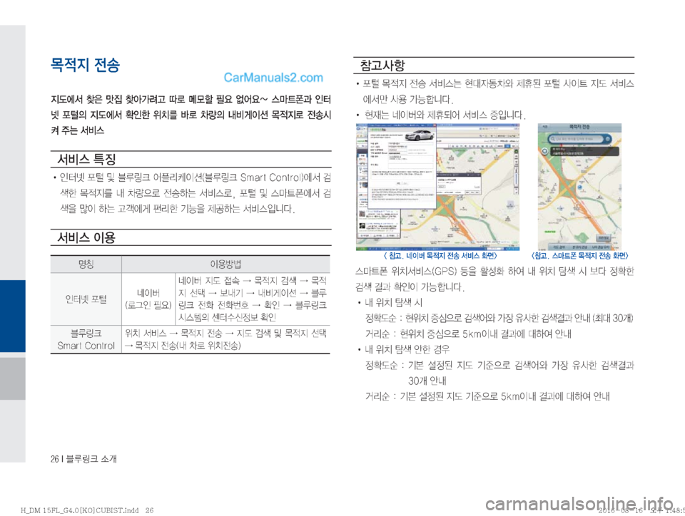 Hyundai Santa Fe 2016  싼타페DM 블루링크, UVO (in Korean) ����*�6Bü�×P
목적지 전송

