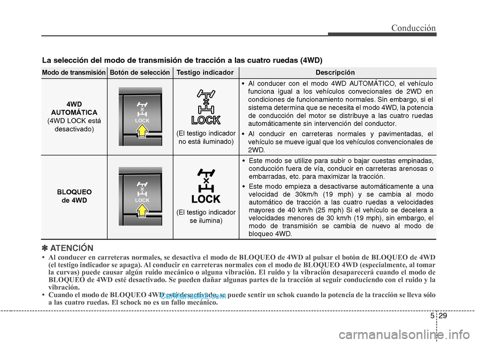 Hyundai Santa Fe 2013  Manual del propietario (in Spanish) 529
Conducción
✽✽ATENCIÓN
