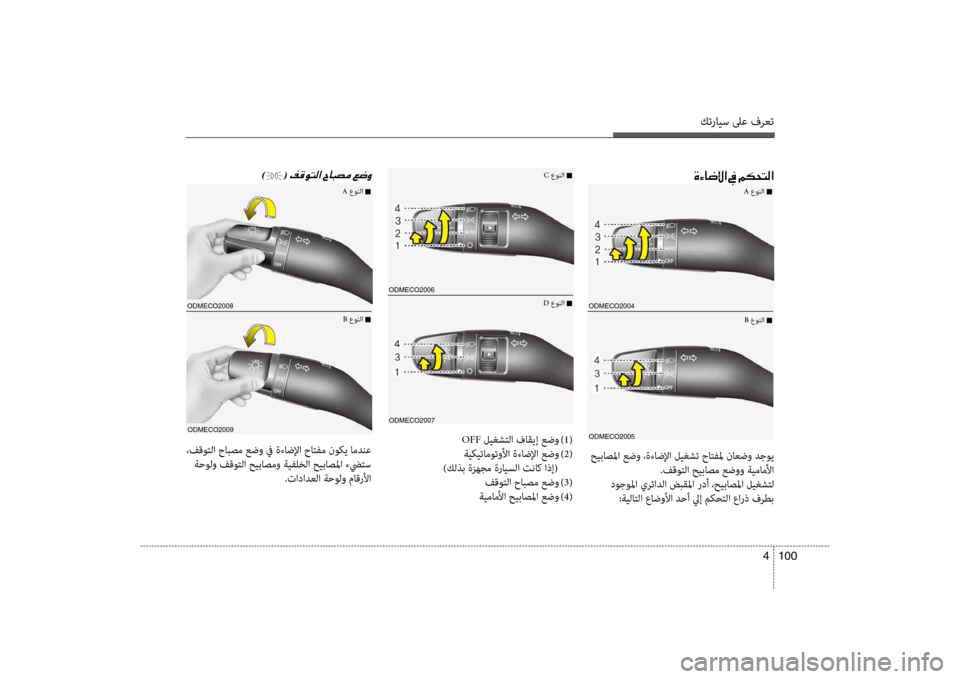 Hyundai Santa Fe 2012  دليل المالك كترايس لىع فرعت
100 
4
odmECo2004
odmECo2005
00CE00D20040007700DF003F001E009D001E00BE00B50058004C00B8003F
 حيباصلما عضو ،ةءاضلإا ليغشت حاتفلم ناعضو دج