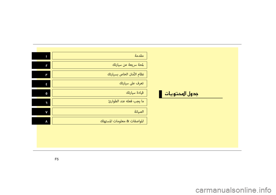 Hyundai Santa Fe 2012  دليل المالك 002F
004E004000CA00C9004C000E003F001E00BB00C800640053
0030
0031
0032
0033
0034
0035
0036
ةمدقم
كترايس نع ةعيسر ةحلم
كترايسب صاخلا \fاملأا ماظن كترايس 