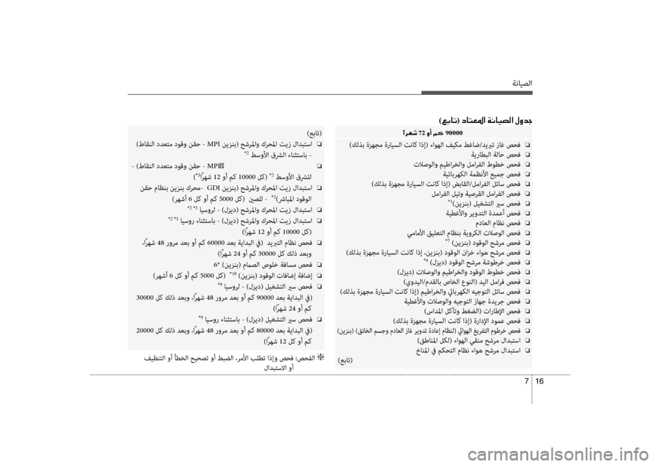 Hyundai Santa Fe 2012  دليل المالك ةنايصلا
16 
7
00E4 72001E00C80041 90000
)كلذب ةزهجم ةرايسلا تناك اذإ( ءاوهلا فيكم طغاض/ديبرت زاغ صحف  o
ةيراطبلا ةلاح صحف o
تلا