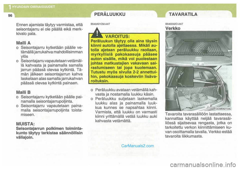 Hyundai Santa Fe 2009  Omistajan Käsikirja (in Finnish) 