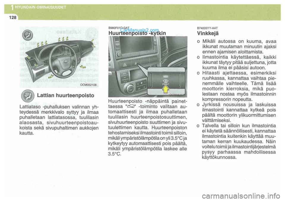 Hyundai Santa Fe 2009  Omistajan Käsikirja (in Finnish) 