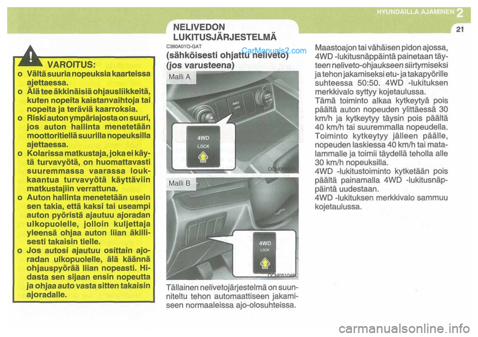 Hyundai Santa Fe 2009  Omistajan Käsikirja (in Finnish) 