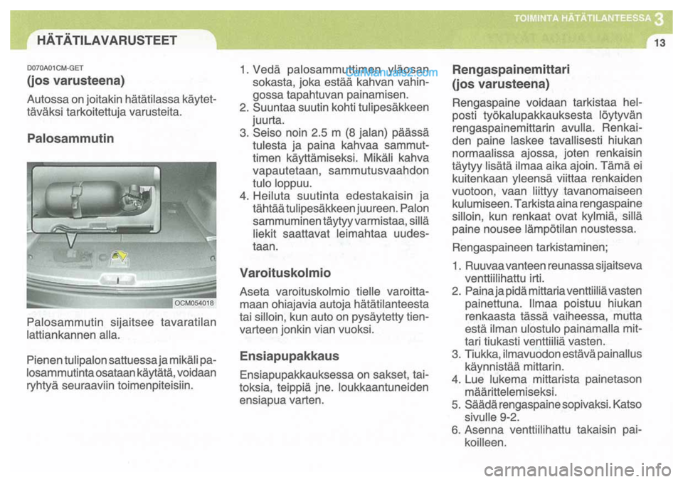 Hyundai Santa Fe 2009  Omistajan Käsikirja (in Finnish) 