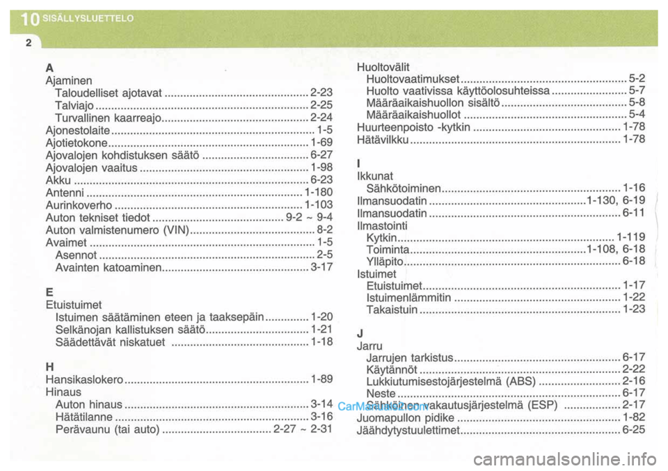 Hyundai Santa Fe 2009  Omistajan Käsikirja (in Finnish) 