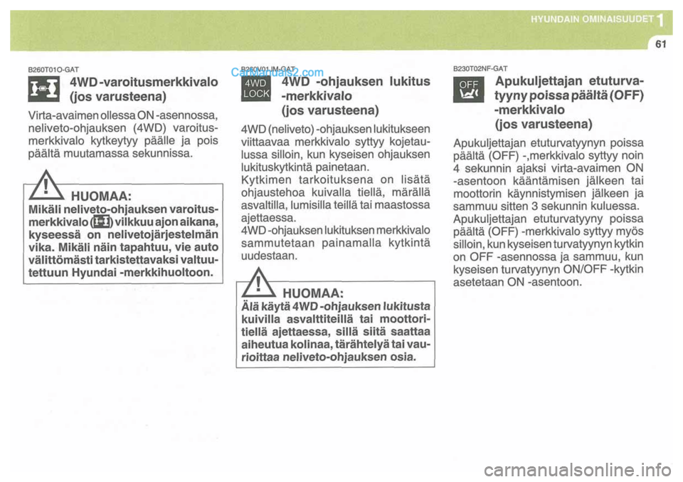 Hyundai Santa Fe 2009  Omistajan Käsikirja (in Finnish) 