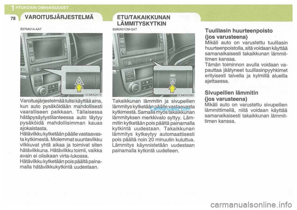Hyundai Santa Fe 2009  Omistajan Käsikirja (in Finnish) 