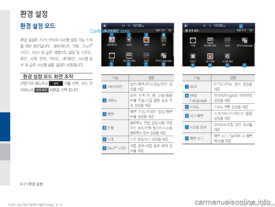 Hyundai Solati 2016  쏠라티 표준4 내비게이션 (in Korean) �����*�
ƒ�¸

환경 설정
환경 설정 모드

