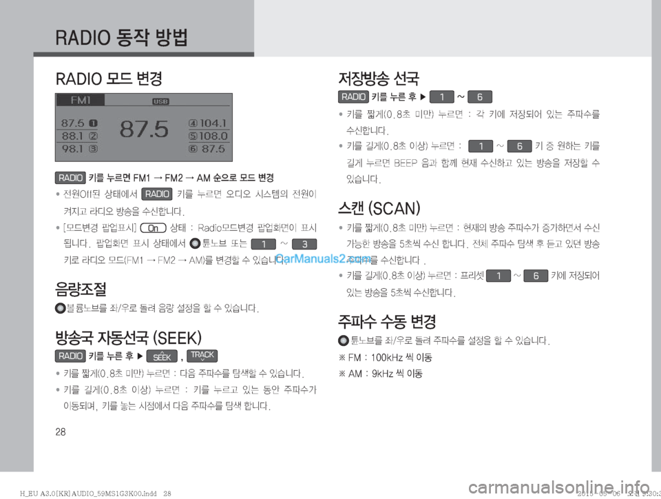 Hyundai Solati 2015  쏠라티 표준3 오디오(A) (in Korean) ��
�3�"�%�*�0�2
X�Ñè
�3�"�%�*�0�}X�øƒ
RADIO�3�