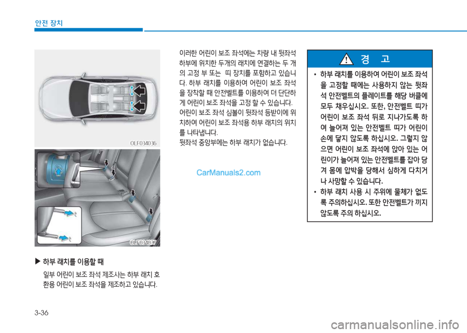 Hyundai Sonata 2016  쏘나타 LF - 사용 설명서 (in Korean) 3-36
1