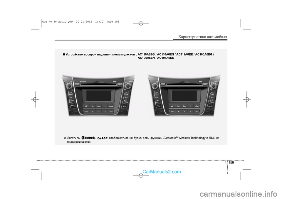 Hyundai Sonata 2012 Инструкция по эксплуатации (in Russian) 4 159
Õàðàêòåðèñòèêè àâòîìîáèëÿ
■
■
Óñòðîéñòâî âîñïðîèçâåäåíèÿ êîìïàêò-äèñêîâ : AC1 10A6EG / AC110A6EN / AC111A6EE / AC100A6EG /
AC1 Hyundai Sonata 2012 Инструкция по эксплуатации (in Russian) 4 159
Õàðàêòåðèñòèêè àâòîìîáèëÿ
■
■
Óñòðîéñòâî âîñïðîèçâåäåíèÿ êîìïàêò-äèñêîâ : AC1 10A6EG / AC110A6EN / AC111A6EE / AC100A6EG /
AC1