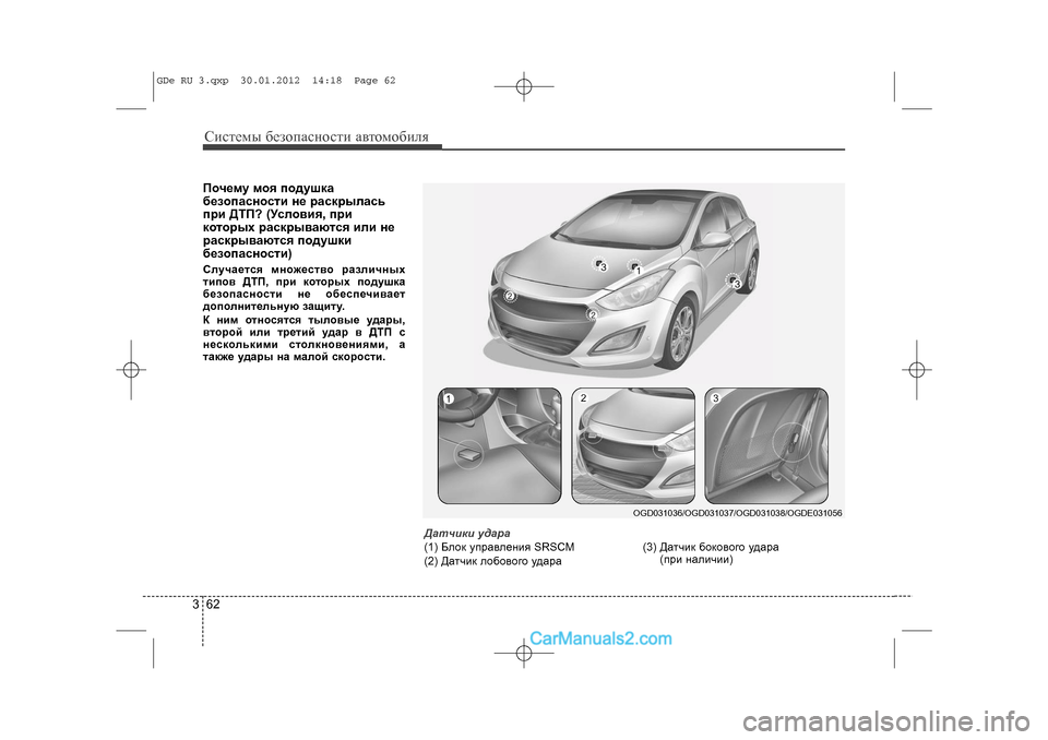 Hyundai Sonata 2012  Инструкция по эксплуатации (in Russian) Ñèñòåìû áåçîïàñíîñòè àâòîìîáèëÿ623Ïî÷åìó ìîÿ ïîäóøêà
áåçîïàñíîñòè íå ðàñêðûëàñü
ïðè ÄÒÏ? (Óñëîâèÿ, ïðè
êîòîðû