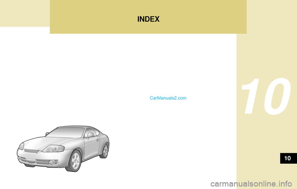Hyundai Tiburon 2004  Owners Manual INDEX
10
10    